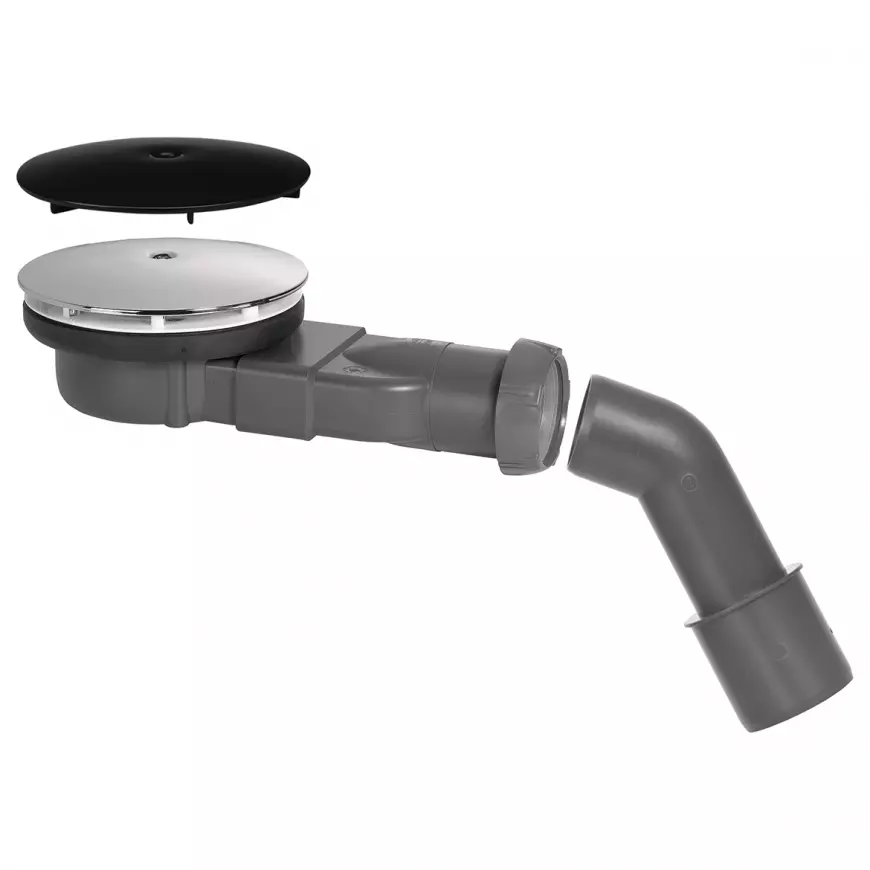 Sprchový odtok slim Ø 90 mm dva kryty mat čierny/strieborný 30724458