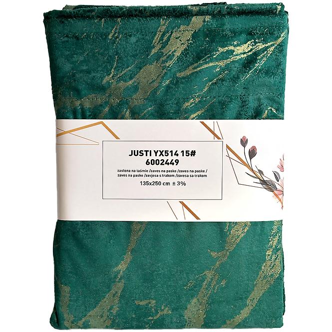 Záves na páske Velvet Justi YX514/15 135x250 cm cm zelený
