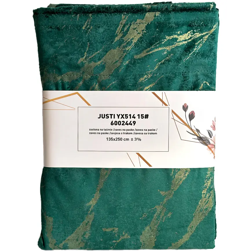 Záves na páske Velvet Justi YX514/15 135x250 cm cm zelený