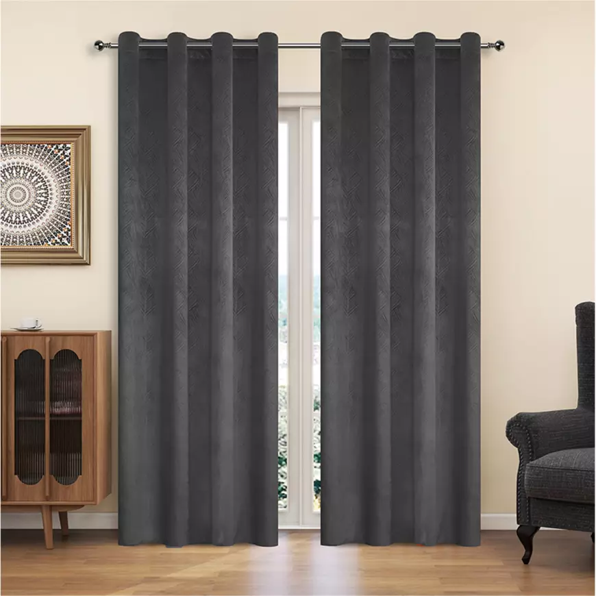 Záves na krúžkoch YC11940/200G/117/140x250 cm sivý