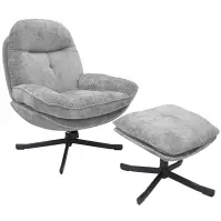 Kreslo Karmen s podnožkou svetlosivá