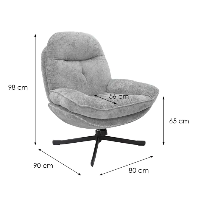 Kreslo Karmen s podnožkou svetlosivá