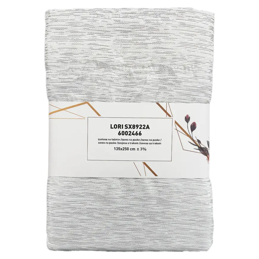 Záves na páske Lori SX8922A 135x250 cm  sivý