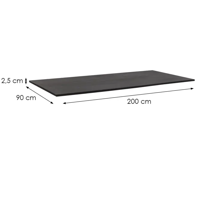 Stolová Doska TT SW503 9550 200x90 cm Čierna,3