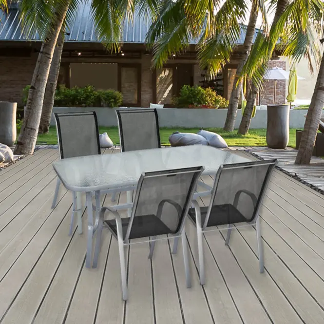 Sklenený stôl striebro,3