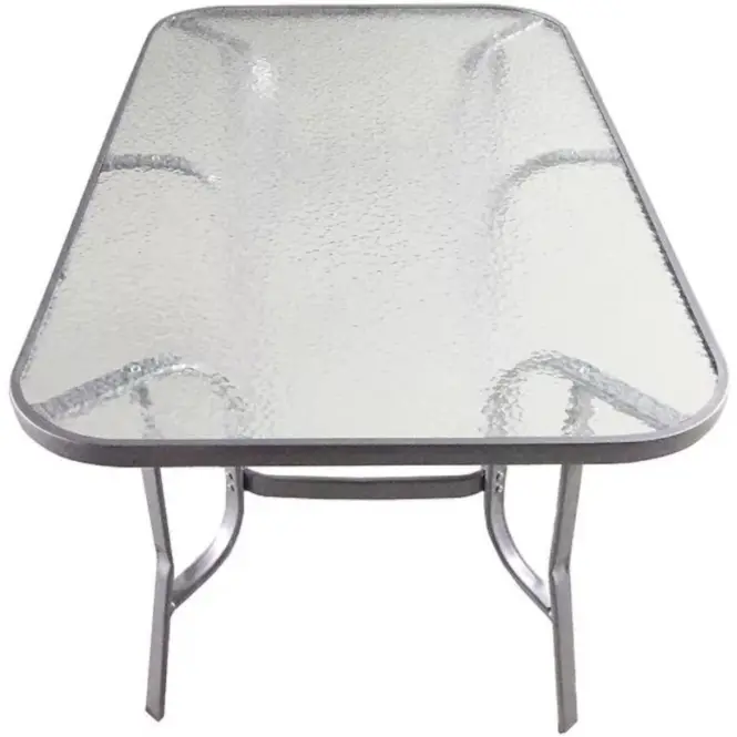 Sklenený stôl striebro,4