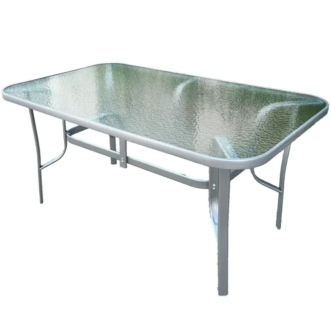 Sklenený stôl striebro,8