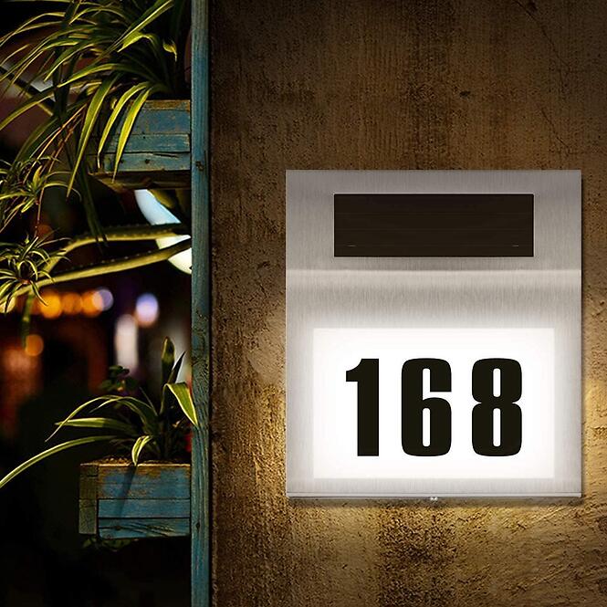 Solárna lampa číslo domu Broy 46827 chróm
