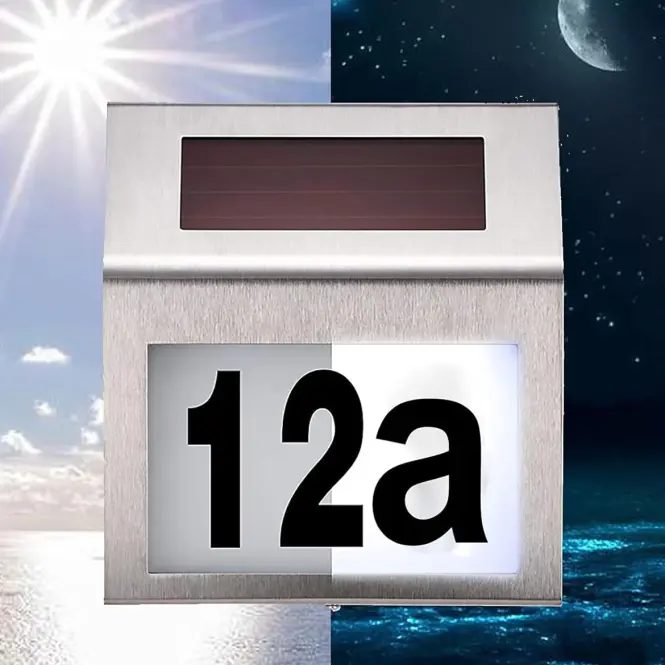 Solárna lampa číslo domu Broy 46827 chróm