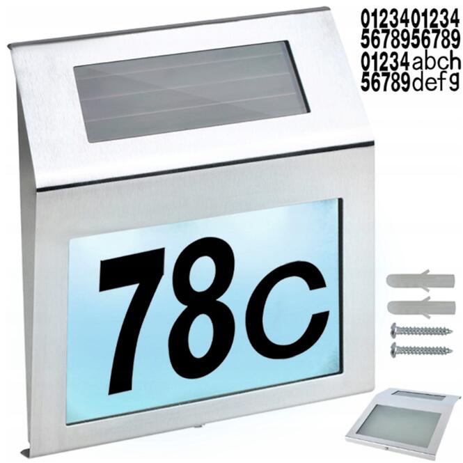 Solárna lampa číslo domu Broy 46827 chróm