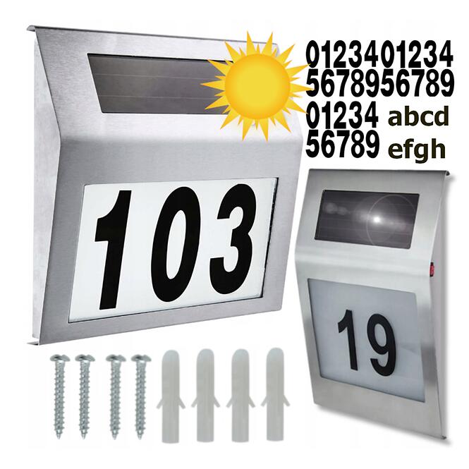 Solárna lampa číslo domu Broy 46827 chróm,15