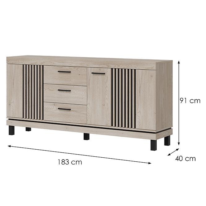 Komoda Mati Mi05 Dub Crem/Čierna