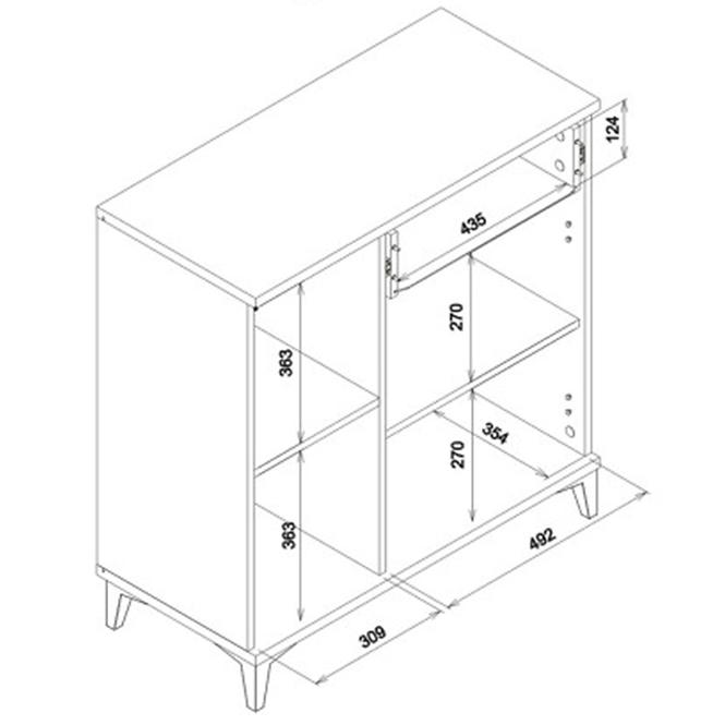 Komoda Snobi Sb02 Dub Craft/Alpská Biela,3