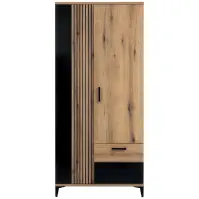 Skriňa Aris 88,5cm-dub evoke/čierna, dvojdverová