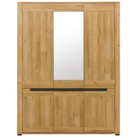 Skriňa York 149cm so zrkadlom-dub/grafit, trojdverová