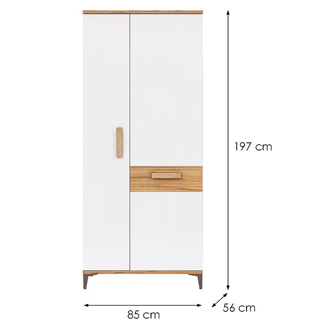 Skriňa Snobi Sb11 Dub Craft/Alpská biela