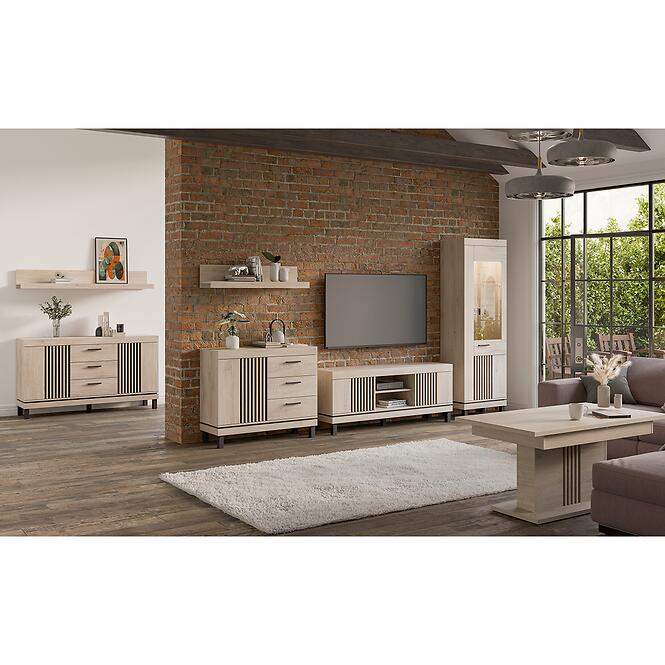 Vitrína nízka Mati Mi06 Dub Cremona/čierna,10