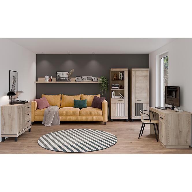 Vitrína nízka Mati Mi06 Dub Cremona/čierna,9