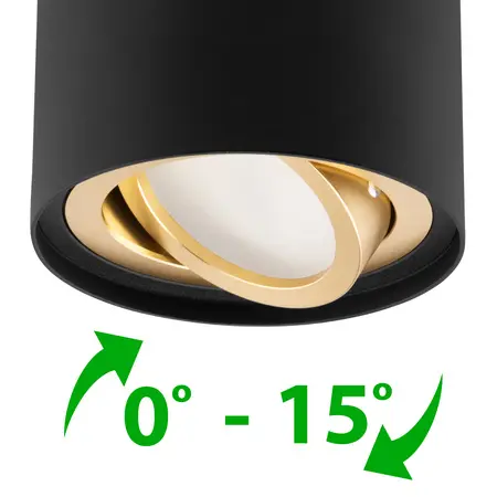 Stropné  bodové svietidlo Amat 115 mm Black/Gold O K1,5