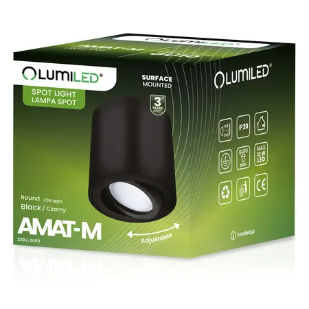 Bodové svietidlo Amat 84mm Black O K1