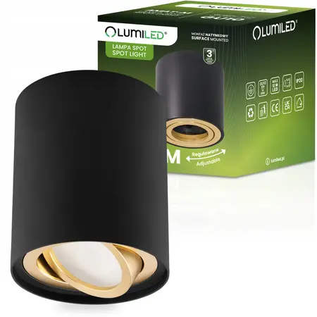 Stropné bodové svietidlo Amat 84 mm Black/Gold O K1