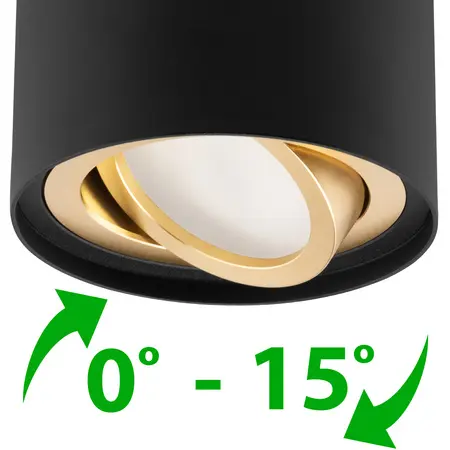 Stropné bodové svietidlo Amat 84 mm Black/Gold O K1