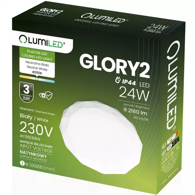 Luster Glory 24w 4000k Diament Ip44 Pl1