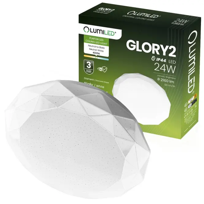 Stropné svietidlo Glory 24 W 4000 k Diament IP44 Pl1