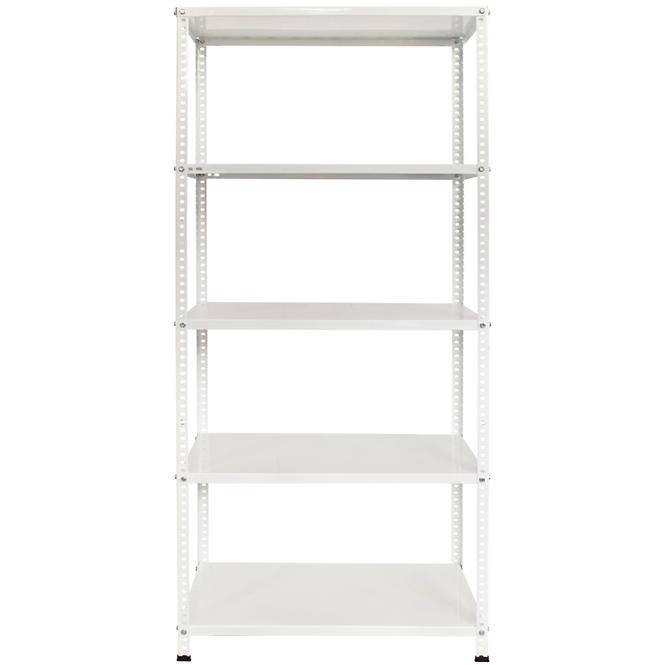 Skladový kovový regál biela 170x75x30 cm – 5 políc/40 kg (K)