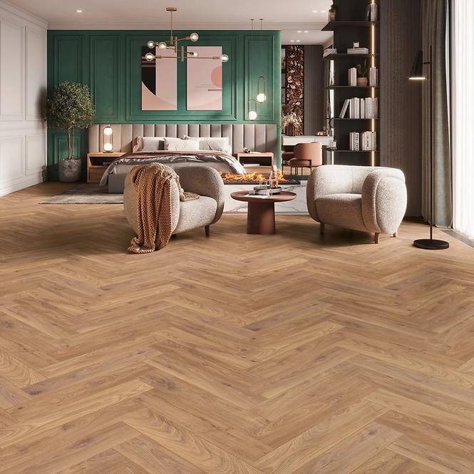 Laminátová podlaha vodeodolná Dub Firebrand 8mm AC5 Herringbone K450