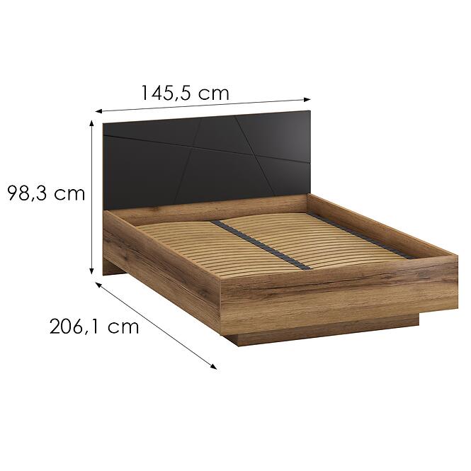 Posteľ 140 Orient Z Dąb Delano/čiernaarny