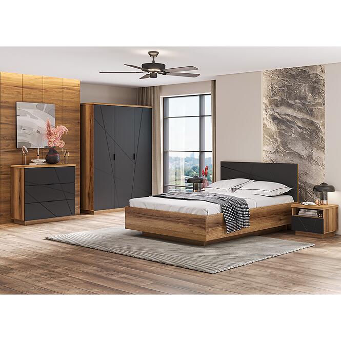 Posteľ 140 Orient Z Dąb Delano/čiernaarny