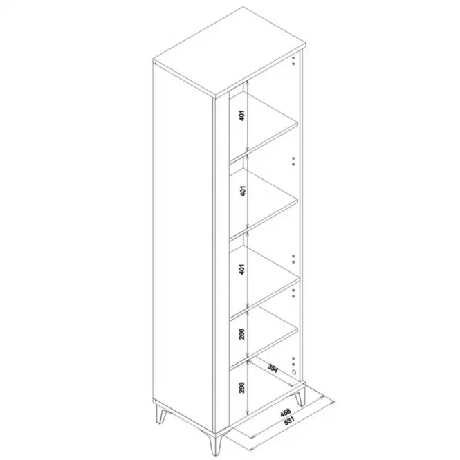 Regál Snobi Sb10 Dub Craft/Alpská biela,3