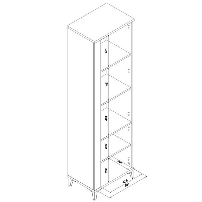 Regál Snobi Sb10 Dub Craft/Alpská biela,3