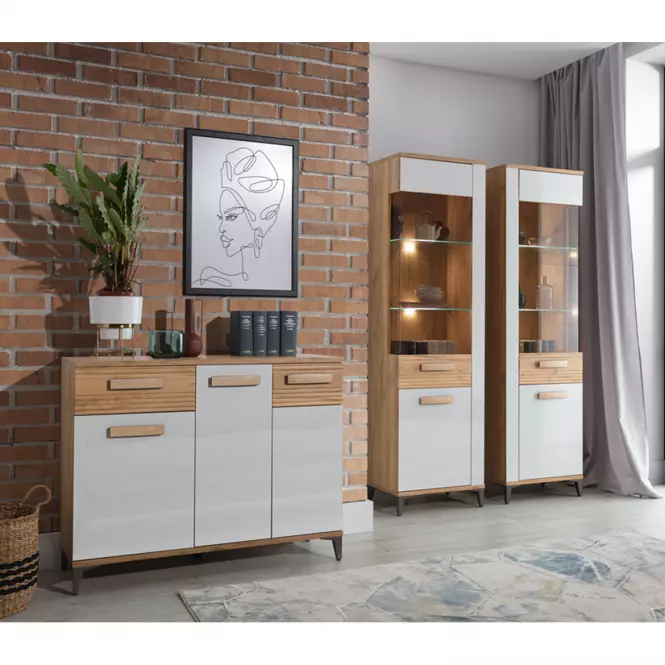 Regál Snobi Sb10 Dub Craft/Alpská biela
