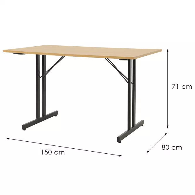 Skladací stôl Marius 9573 150 Cm prírodná/čierna,2
