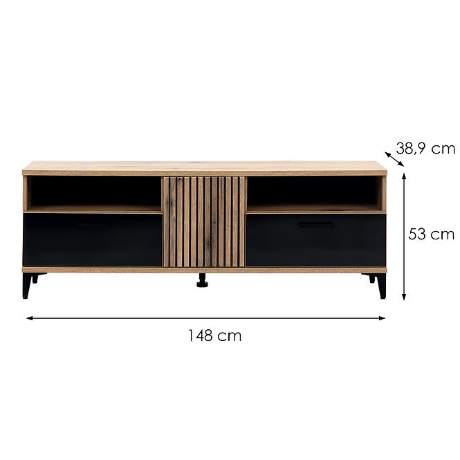 TV stolík Aris As01 Dub/Čierna