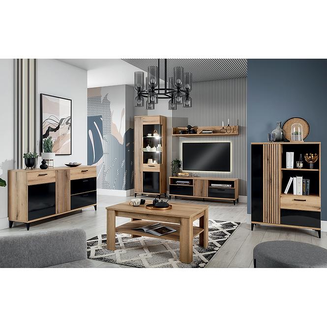 TV stolík Aris As01 Dub/Čierna,4