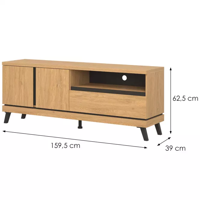 TV stolík Ate At01 Dub/Čierna