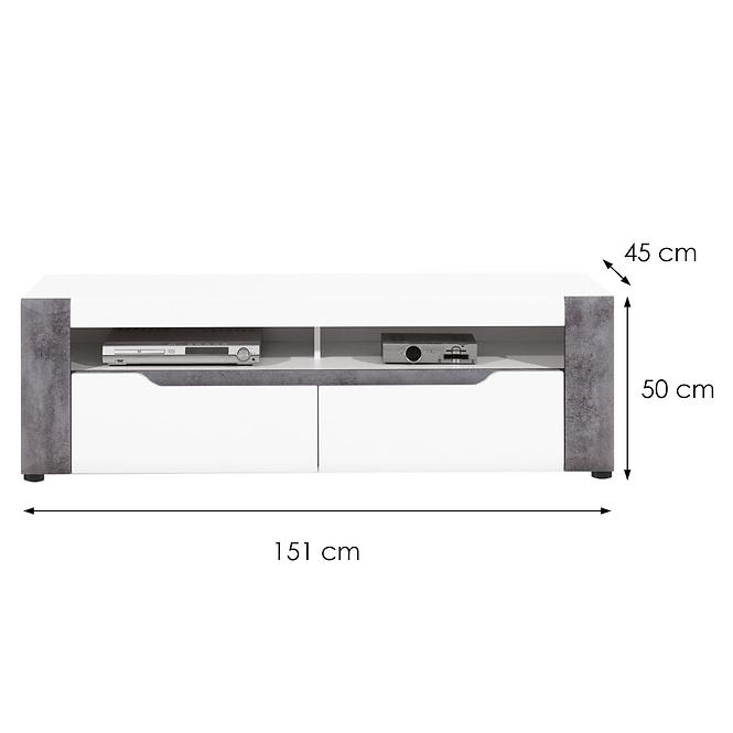 TV stolík Brando B01 Biela/Betón