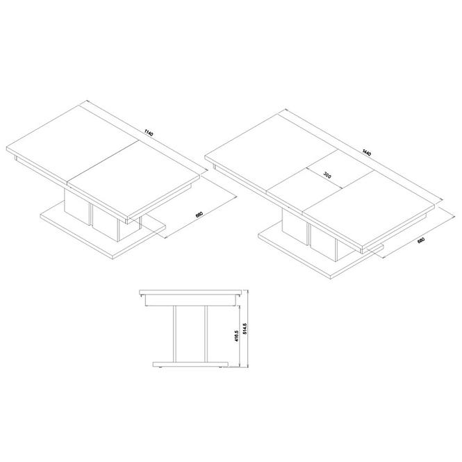 Konferenčný stolík Snobi Sb13 Dub Craft/Alpská biela