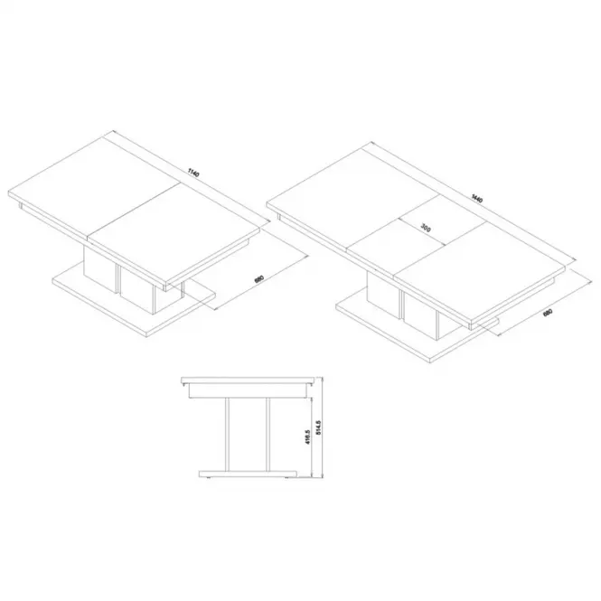 Konferenčný stolík Snobi Sb13 Dub Craft/Alpská biela,3