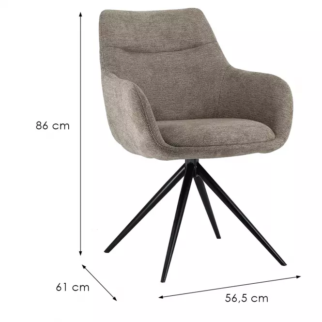 Stolička Everly W. Armrest 9590 hnedá
