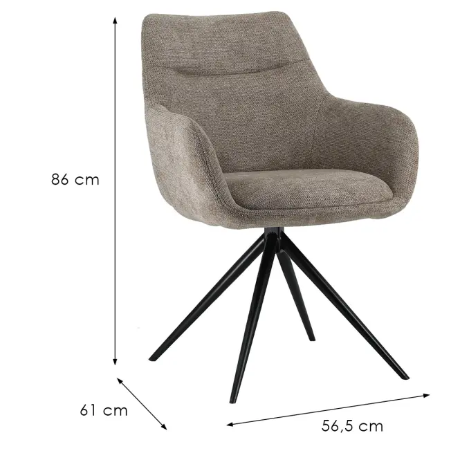 Stolička otočná Everly W. Armrest 9590 hnedá,2