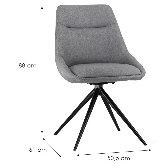 Stolička otočná Everly 9591 sivá