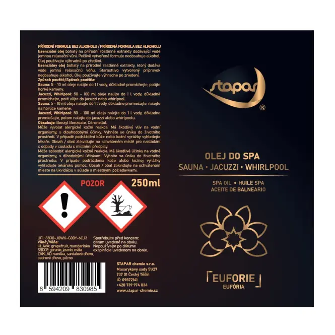 Olej do Spa bazénov 250ml Euforia,4