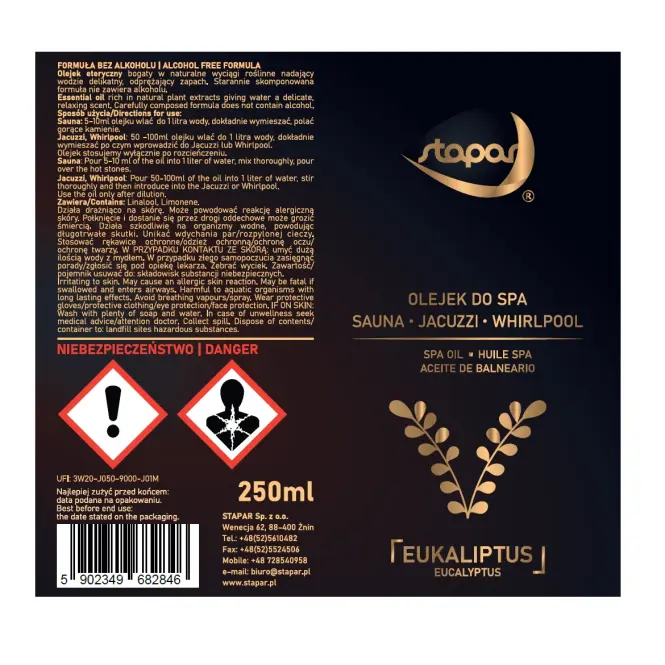 Olej do Spa bazénov 250ml Eukalyptus,2