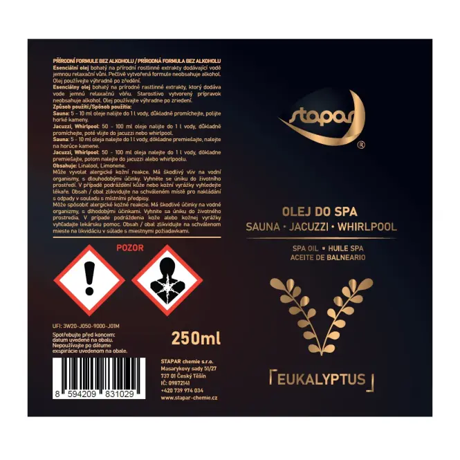 Olej do Spa bazénov 250ml Eukalyptus,4