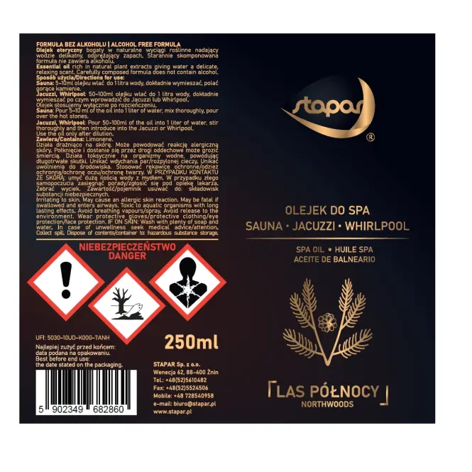 Vonný olej do bazénov Spa 250ml Severný les,2