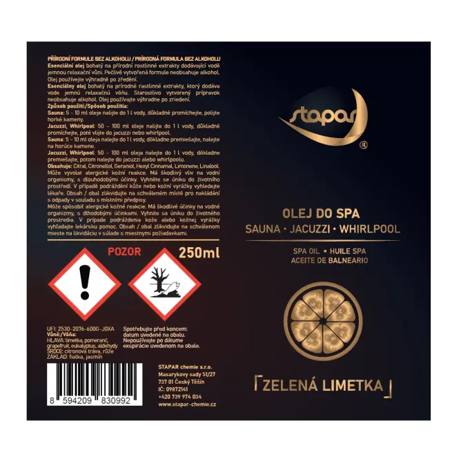 Olej do bazénov Spa 250ml Limetka,4